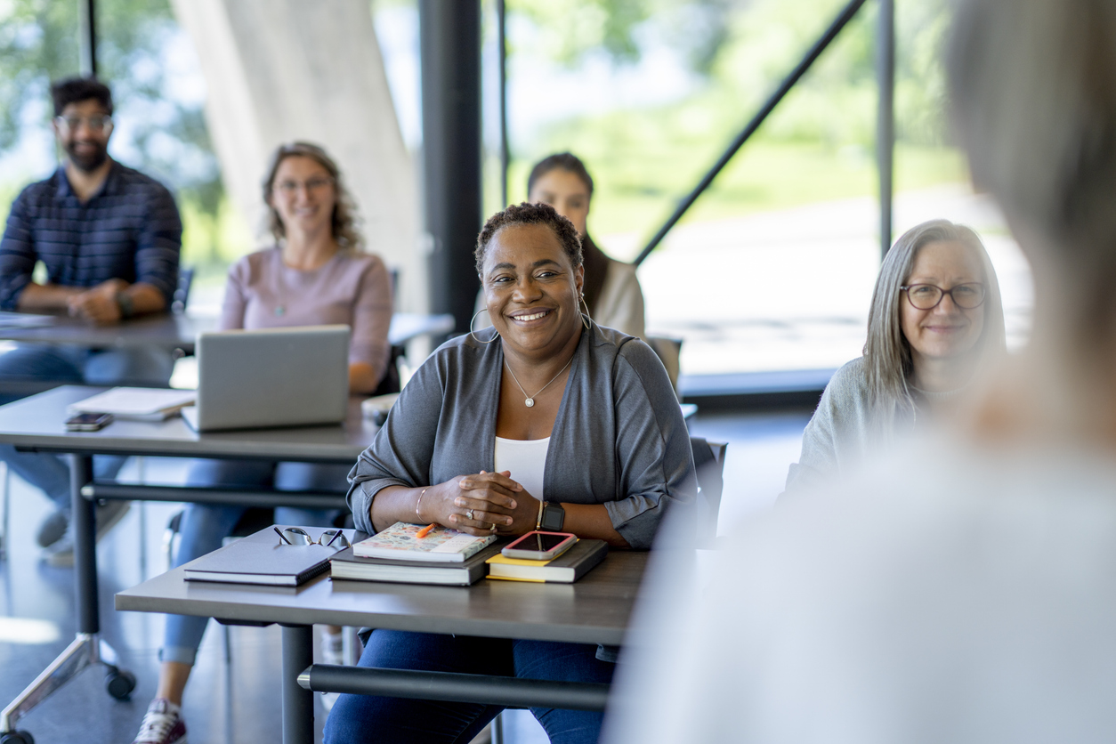 Mature Students Listening in Class